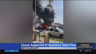 Police: Molotov cocktails ignited fires at 2 Boyle Heights appliance stores