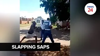 WATCH | SAPS vs slaps: ‘Drunk’ man assaults cop after being warned to stop drinking in public