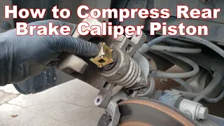 How to Compress Rear Brake Caliper Piston - WITH AND WITHOUT SPECIAL TOOLS