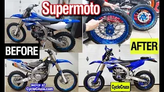 Amazing SUPERMOTO Transformation YZ450FX!! (Timelapse Video & Build Tips)