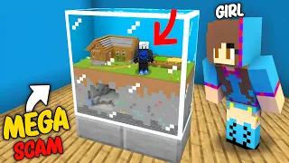 😂 I Fooled This Girl With a TINY Base in Minecraft...