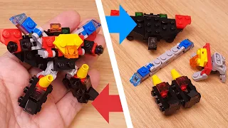 LEGO brick transformers mech MOC tutorial - combiner Super Aslan (similar to GaoGaiGar)