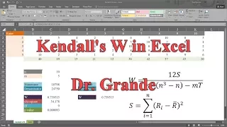 Kendall's Coefficient of Concordance (Kendall's W) in Excel