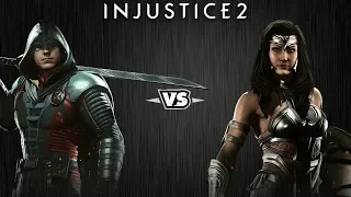 Injustice 2 - Робин против Чудо-Женщины - Intros & Clashes (rus)