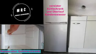 Reparatur Gefrierschrank vereist Kühlschrank Überlauf Kondenswasser