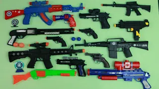 Collection 7 Sniper Rifles, AK47 guns,  M416, Nerf Gun, Cowboy Pistol, Glock Pistol, Spiderman Gun