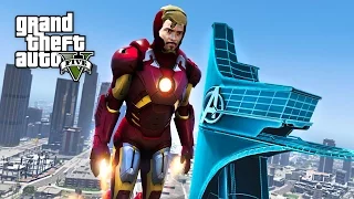 IRON MAN/TONY STARK'S AVENGERS TOWER MOD!! GTA 5 Iron Man Mod Gameplay! (GTA 5 Mods Gameplay)