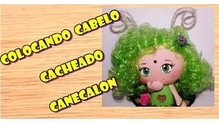DIY BONECAS - COLOCANDO CABELOS CACHEADOS CANECALON (RIZADO PELO CANECALON) Jane Christovam