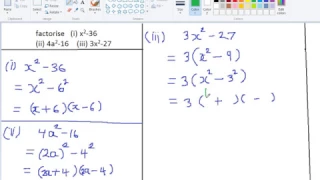 factorising the difference of two squares