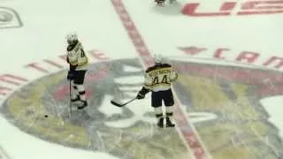 Dennis Seidenberg during pre-game warm-up at the Bruins @ Senators hockey game