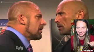 WWE Smackdown 10/10/14 BACKSTAGE The Rock and Triple H