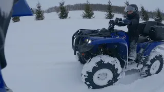 Zilla ATV tires in the snow - Yamaha Grizzly 700 - GoPro [4K]