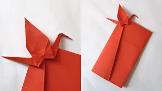 Origami ENVELOPE WITH CRANE | How to make a paper envelopes