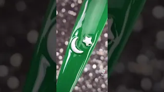 PAKISTAN Flag Nail Art #shorts #nails #nailart