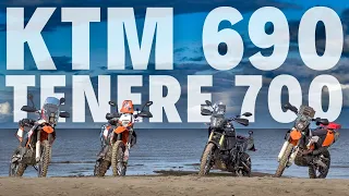 Tenere 700 vs Three KTM 690 Enduro R's