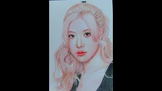 Drawing Rosé #coloredpencils #rosé #skythaiart #kpop