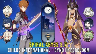 C0 Childe International and C1 Cyno Hyperbloom - Genshin Impact Abyss 3.7 - Floor 12 9 Stars