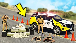 MEGA APREENSÃO NA BLITZ DA POLICIA RODOVIARIA! (INCRÍVEL) - GTA 5 : MOD POLICIA