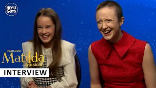 Matilda the Musical - Andrea Riseborough & Alisha Weir on Emma Thompson, Adult Matilda & more