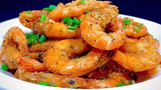 This is the delicious method of salt and pepper prawns. The method is simple, crispy on the outside