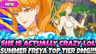 *AYOOO!!! SUMMER FREYA IS ACTUALLY CRAZY LOL!!!!* TOP TIER DAMAGE! PVP SHOWCASE (7DS Grand Cross)