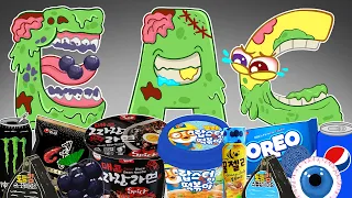 Convenience Store BLACK BLUE Food Alphabet Lore E-A-C Zombie MUKBANG| Alphabet Lore ANIMATION |ASMR