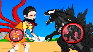 Evolution Of Godzilla BIG VENOM 2 Fusion Vs Squid Game Doll Playing Squid Game | 어몽어스 오징어 게임