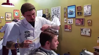 Russian Barber Week 2017 Reuzel Classic Haircut with a part