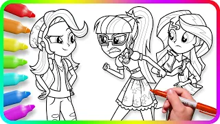 Coloring Pages EQUESTRIA GIRLS - New Friend. How to draw My Little Pony Easy Drawing Tutorial. MLP