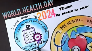 My Health my right poster.My health my right drawing.world health day drawing.