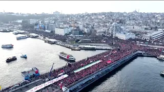 Exclusive: Thousands Gather in Istanbul: Drone Footage Captures Solidarity March for Palestinians |