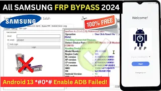 Samsung FRP Bypass New Tool 2024 | Android 11_12_13 | *#0*# Enable Adb Failed Fix | New Security✅