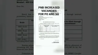 GOOD NEWS VACANCIES INCREASED BY PNB FOR PO AND SO #shorts #bankclerk #banking #संघर्ष