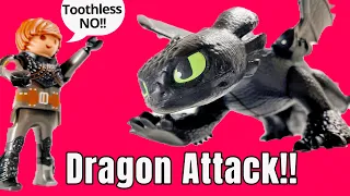 Toothless Attacks Hiccup?! Toothless Roleplay - How To Train Your Dragon (Playmobil HTTYD) 🐉