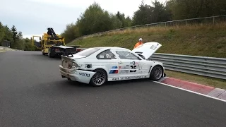 Nürburgring record attempt ends in the barrier