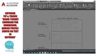 AutoCAD Tip&Tricks - Using TCOUNT command for numbering,adding prefix/surfix on text in AutoCAD