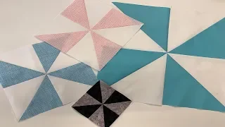 FAST AND EASY PINWHEEL QUILT BLOCK USING DIFFERENT METHODS