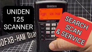 UNIDEN.125XLT - SCAN BUTTON , SRCH BUTTON , &  SERVICE SEARCH