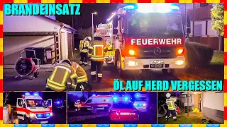 ☎️ Telefon klingelt ▶️ Öl auf Herd vergessen ▶️ Küche brennt  ▶️ Feuerwehr Fellbach löscht Brand