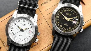 Closer Look:  New Glycine Airman “NOON” Purist Black 40 Ref. GL0377 and Purist White 40 Ref. GL0376.