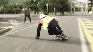 Downhill Skater Nearly Knocks Over Pedestrian - Flying Down the Cape Town Suburbs Part 2