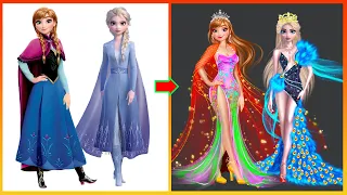 Frozen Elsa Anna Glow Up In Party - Disney Princesses Transformation