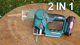 Cordless 2 in 1 Jigsaw and Sabre Saw PARKSIDE PSSSA 20-Li A1 | Unboxing and Test