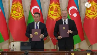 Подписание азербайджано-кыргызских документов и заявления для печати лидеров двух стран