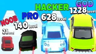 NOOB VS PRO VS HACKER VS GOD in Level Up Cars