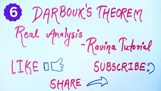 Darboux theorem of riemann integral | Real analysis | Bsc/Msc Maths | Ravina Tutorial