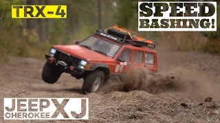 RC off road truck 4x4 Speed bashing - Traxxas TRX-4 Scale Crawler - Jeep Cherokee XJ