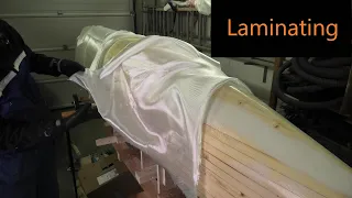 Laminate the camping catamaran hull with glass fiber #278