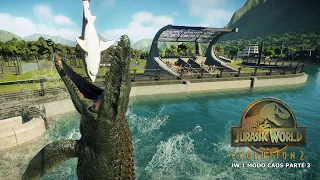 DINOSAURIO MARINO GIGANTE MOSASAURUS! recinto y show del Mosasaurus Jurassic World Caos Evolution 2