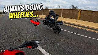 SUPERBIKES TAKE ON DALLAS TRAFFIC... ENDS BAD